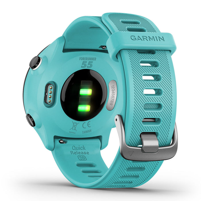 Garmin Forerunner 55 Beginner Running Watch - Aqua - Back Angle