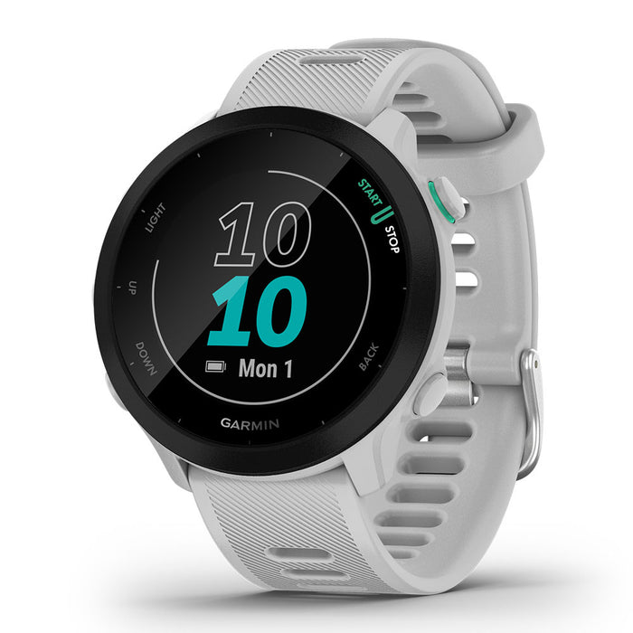 Garmin Forerunner 55 Smartwatch for Running 2021 - White - Left Angle