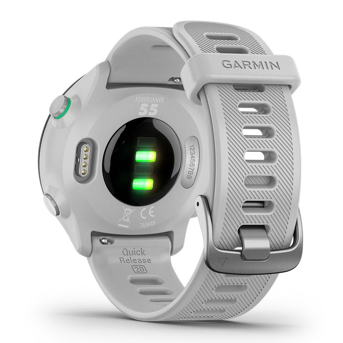 Garmin Forerunner 55 Smartwatch for Running 2021 - White - Back Angle