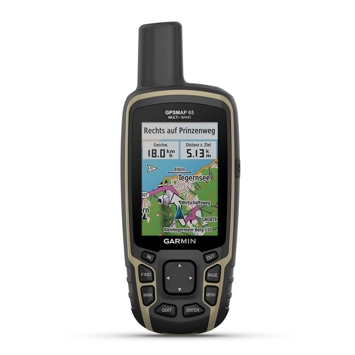  Garmin GPSMAP 65 Handheld Hiking GPS - Front Angle