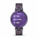 Garmin Lily Sport Small Smart Watch for Ladies - Midnight Orchid Bezel Deep Orchid Case Silicone Band - Front Angle