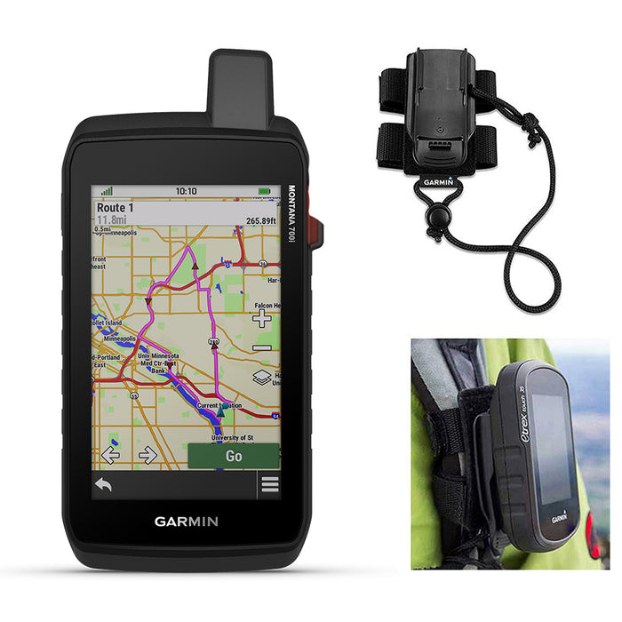 Garmin Montana 700i Handheld Hiking GPS with Garmin Hiking Backpacker Tether