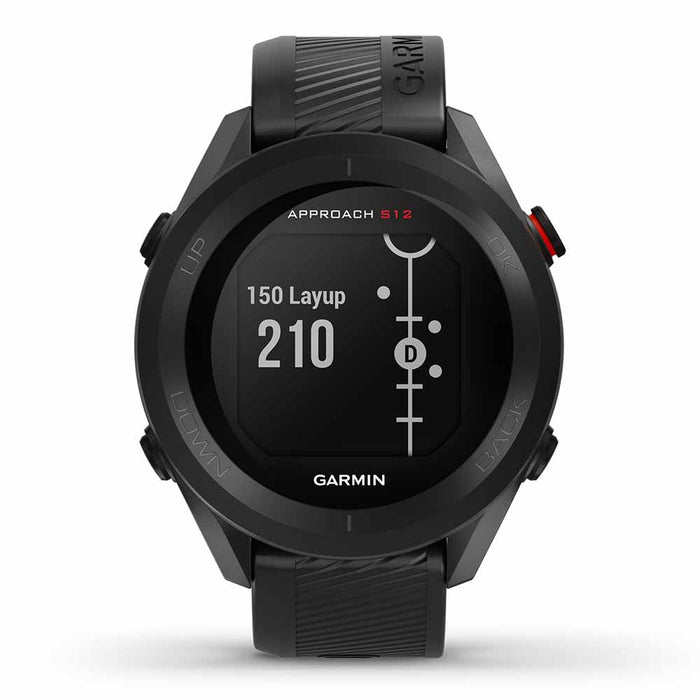 Garmin Approach S12 Golf GPS Watch - Black - Front Angle