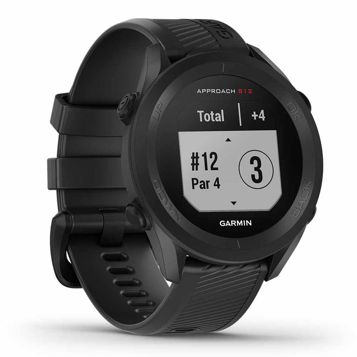 Garmin Approach S12 Golf GPS Watch - Black - Left Angle