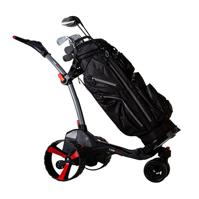 MGI Zip X3 Electric Golf Caddy - Titanium Gray with Cart Bag