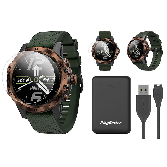 COROS VERTIX Hiking GPS Adventure Watch - Mountain Hunter with PlayBetter Charger and Screen Protectors