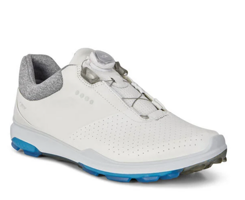 ECCO Golf BIOM Hybrid 3 BOA Men's Golf Shoes - White/Dynasty - Left Angle