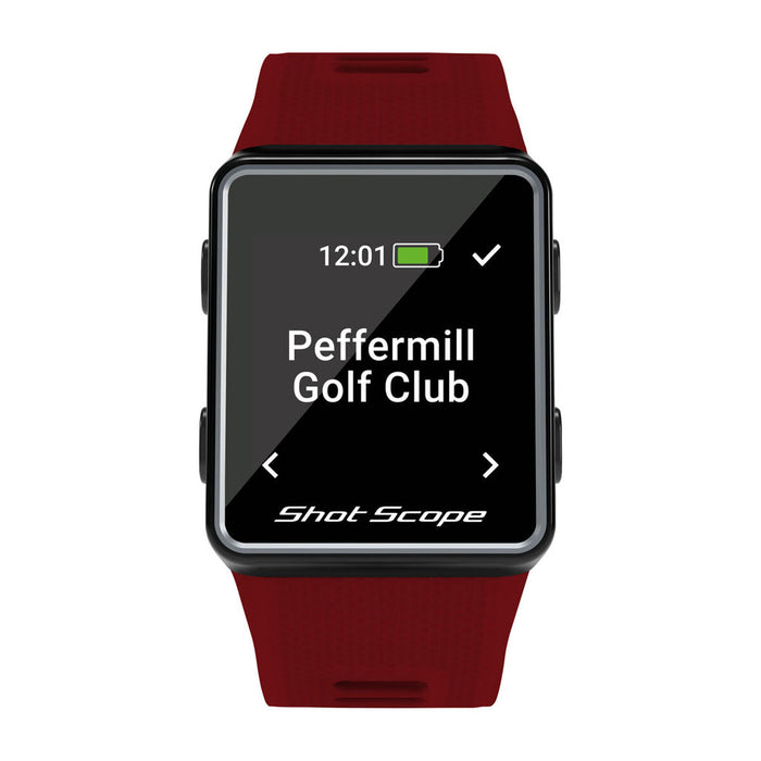 Shot Scope G3 Golf GPS Watch - Red - Front Angle