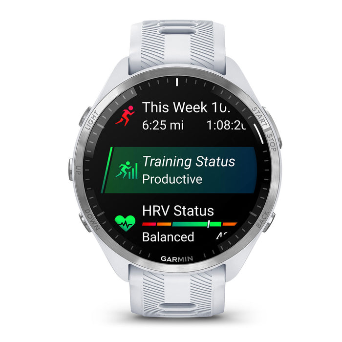  Garmin Forerunner 965 Advanced GPS Multisport Touchscreen  Smartwatch, Whitestone  Heart Rate Monitor, Training Stats, On-Device  Workouts, Up to 13 Day Battery Life w/Signature Series Gift Bundle :  Electronics