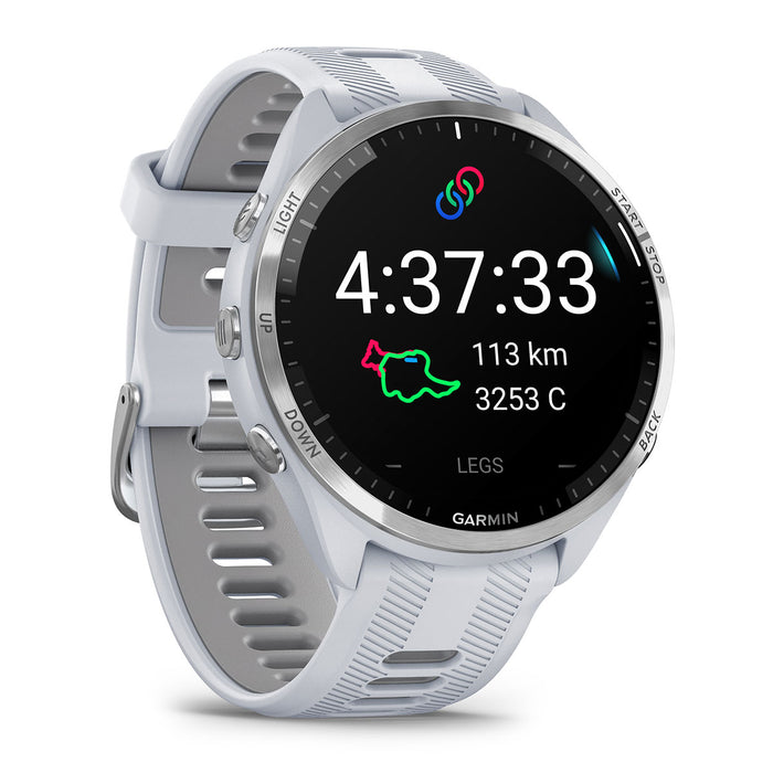 Garmin Forerunner® 965 Running Smartwatch, Colorful AMOLED Display,  Training Metrics and Recovery Insights, Whitestone and Powder Gray