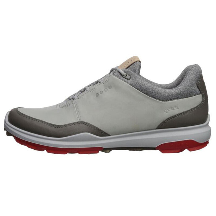 ECCO Men's BIOM Hybrid 3 GTX Golf Shoes - Concrete-Scarlet - Left Side
