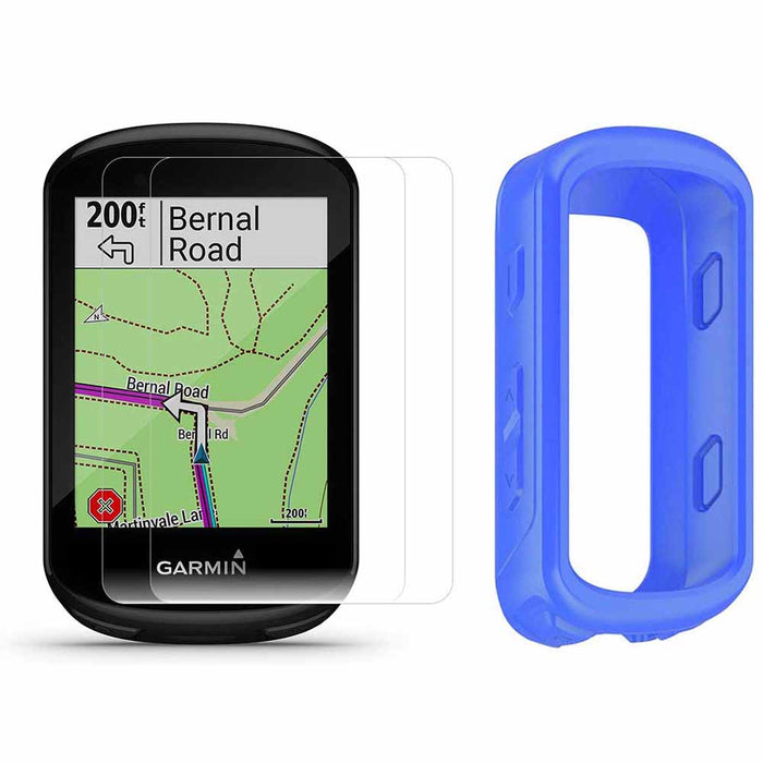 Garmin Edge 530 GPS Bike Computer with PlayBetter Portable Charger and Blue Silicone Case