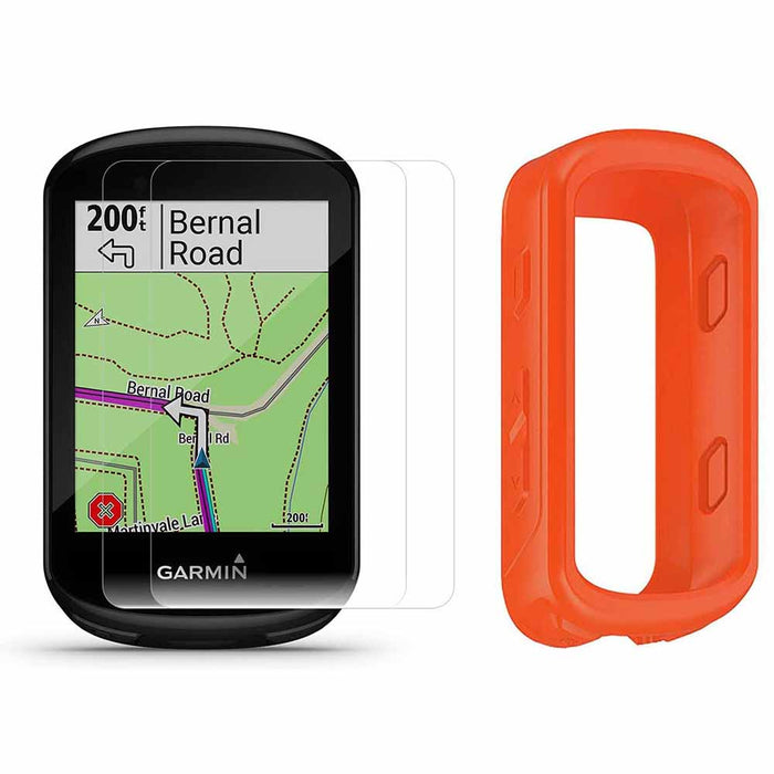 Garmin Edge 530 GPS Bike Computer with PlayBetter Portable Charger and Orange Silicone Case