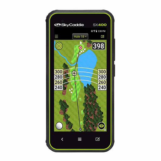 SkyCaddie SX400 Handheld Golf GPS - Black - HoleVue Image‎ - Front Angle
