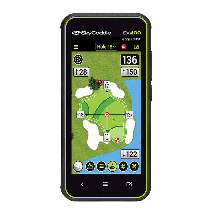 SkyCaddie SX400 Handheld Golf GPS - Black - Provides the Exact Shape of the Green and Surrounding Area‎ - Front Angle